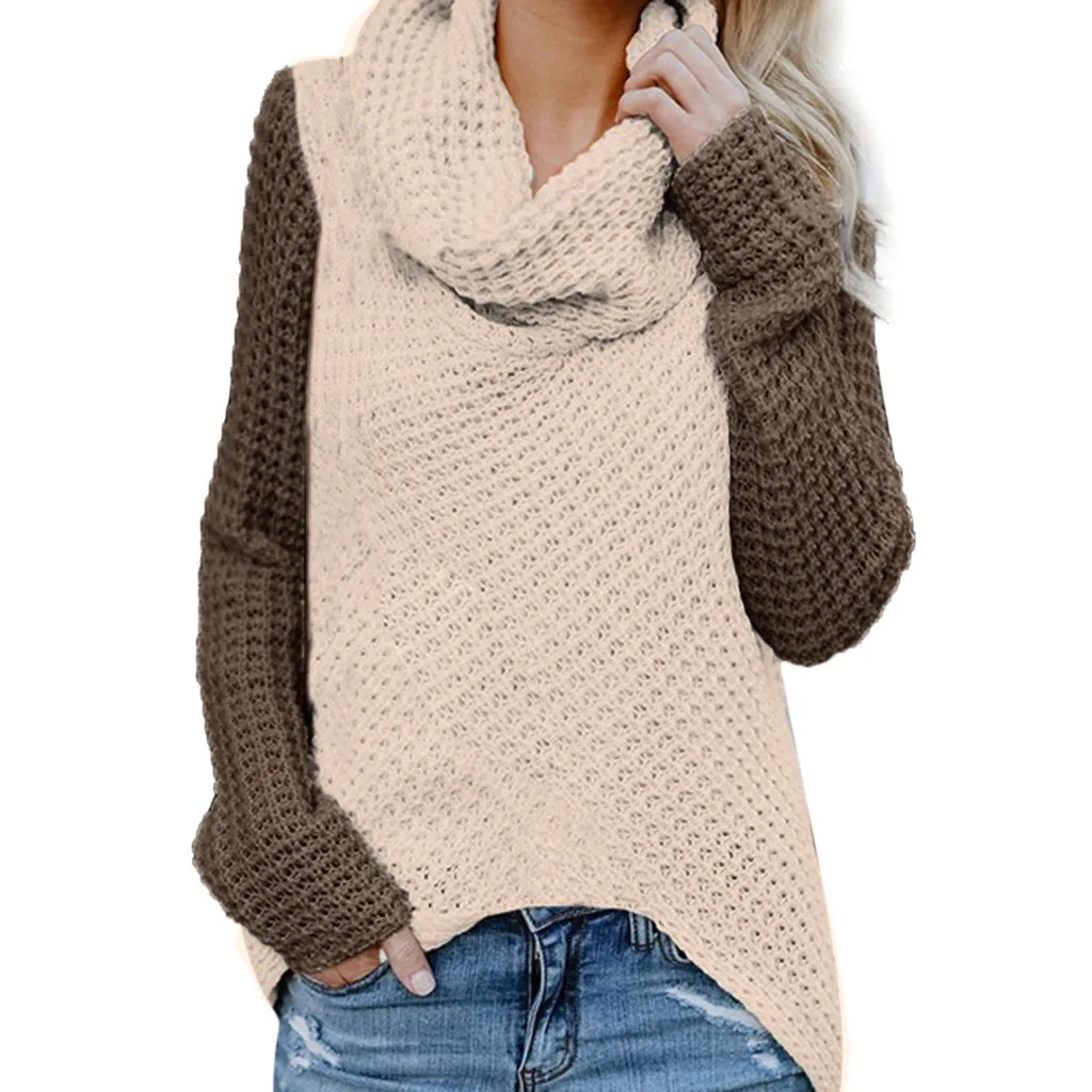 Женский Повседневный свитер с длинными рукавами, Модный популярный свободный удобный свитер, простая осенняя и зимняя одежда