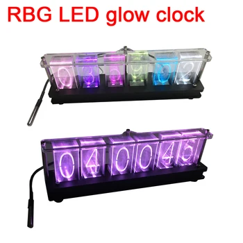 

RGB pseudo glow tube clock DIY kit LED desktop creative decoration TIME watch + Remote control Temperature Sensor