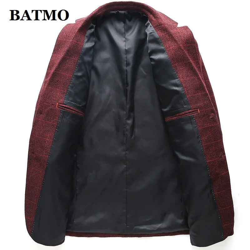 BATMO Новое поступление высококачественный Повседневный клетчатый мужской пиджак, мужские клетчатые куртки, большие размеры M-4XL 7019