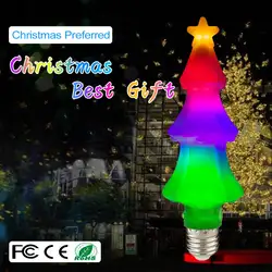 Рождественская гирлянда E27 или USB светодиодная лампа красочное пламя eeeeffect форма рождественской елки ночник Детская Спальня украшение