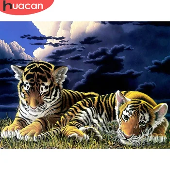 

HUACAN 5d Diamond Painting New Arrivals Tiger Diamond Art Mosaic Animal Home Decoration Embroidery Handmade Gift