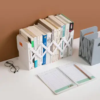 

ABS Adjustable Bookend Magzine Storage Rack Shelves Holder Book Shelf Display Stand Home Office Desktop Organizer Bookshelf
