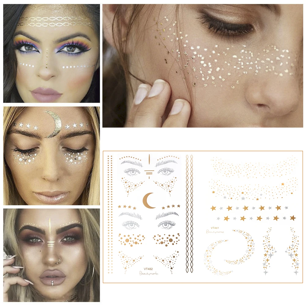 On Sale Temporary Tattoo Stickers Eye-Decal Freckles Makeup Face Gold Waterproof Wholesale New OMZlpxyEp