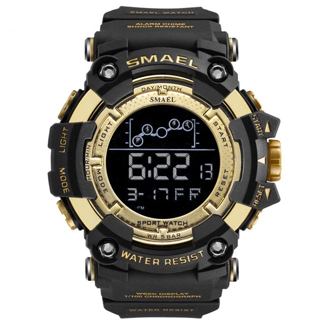 SMAEL New Sport Watches Mens Waterproof LED Digital Quartz Men Watch Military Chronograph Clock Relogio Masculino Wristwatch 