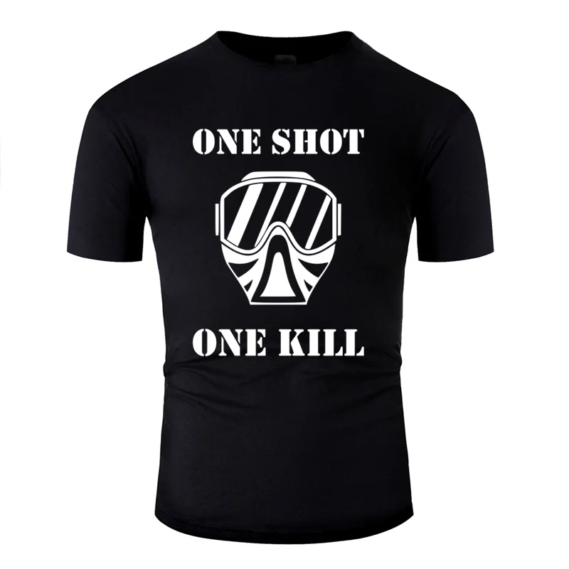 

Casual Print One Shot One Kill Clothes T Shirt 2019 Gift Size S-5xl Natural Men Tshirt Top Quality Humorous Short Sleeve