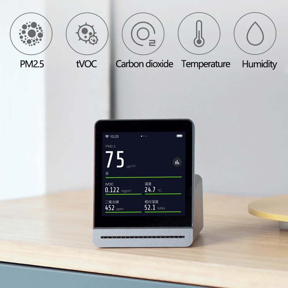 US $118.74 Xiaomi ClearGrass Air Monitor Retina Touch IPS Screen Mobile Touch Operation Indoor Outdoor Clear Grass Air Detector