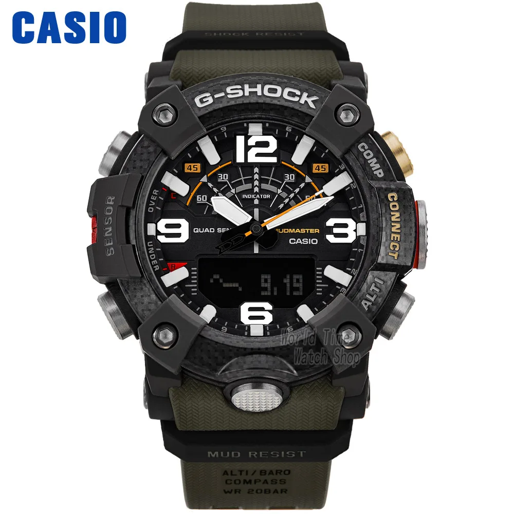 GGB1001A3 Часы Casio мужские г шок лучший бренд класса люкс светодиодные военные цифровые наручные часы 200 Водонепроницаемый кварцевые спортивные мужские часы Светящиеся часы Quad сенсор компас Термометр Bluetooth мужские часы - Цвет: GGB1001A3