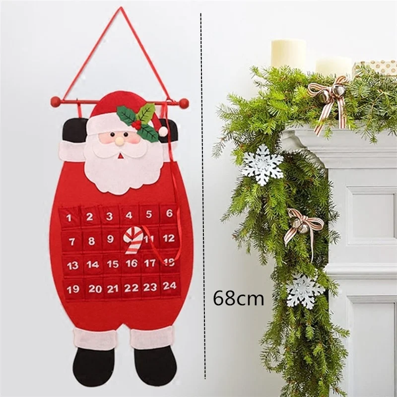 

Christmas Advent Calendar Hanging Felt Xmas Countdown Calendar Christmas Decorations for Home Happy New year 2020 Decor