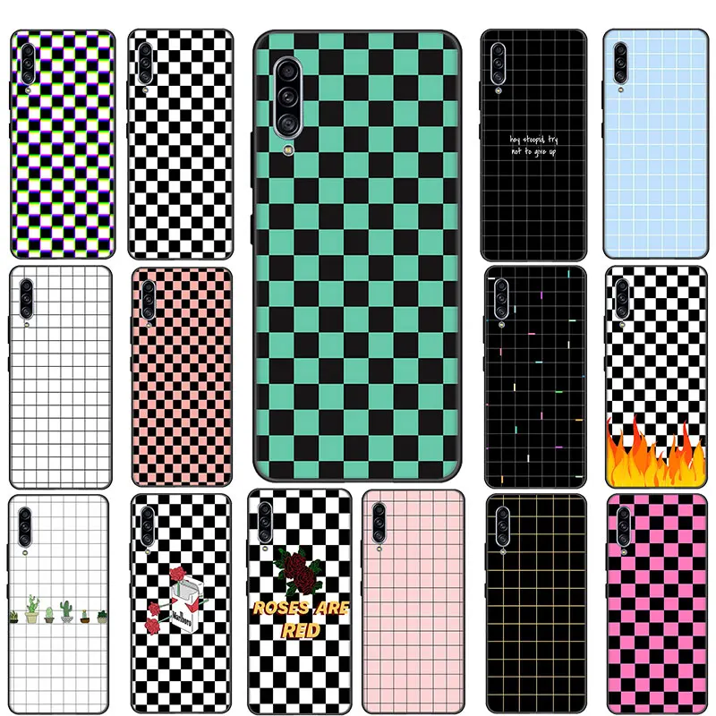 Чехол для телефона Huawei P9 P10 P20 P30 P40 Mini Lite Pro Max мягкий чехол черно-белый шахматная