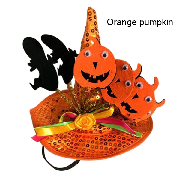 orange pumpkin Хэллоуин Волшебная Шляпа ведьмы Pet Wizard Spider cap для кошки собаки вечерние украшения MDJ998 - Цвет: orange pumpkin