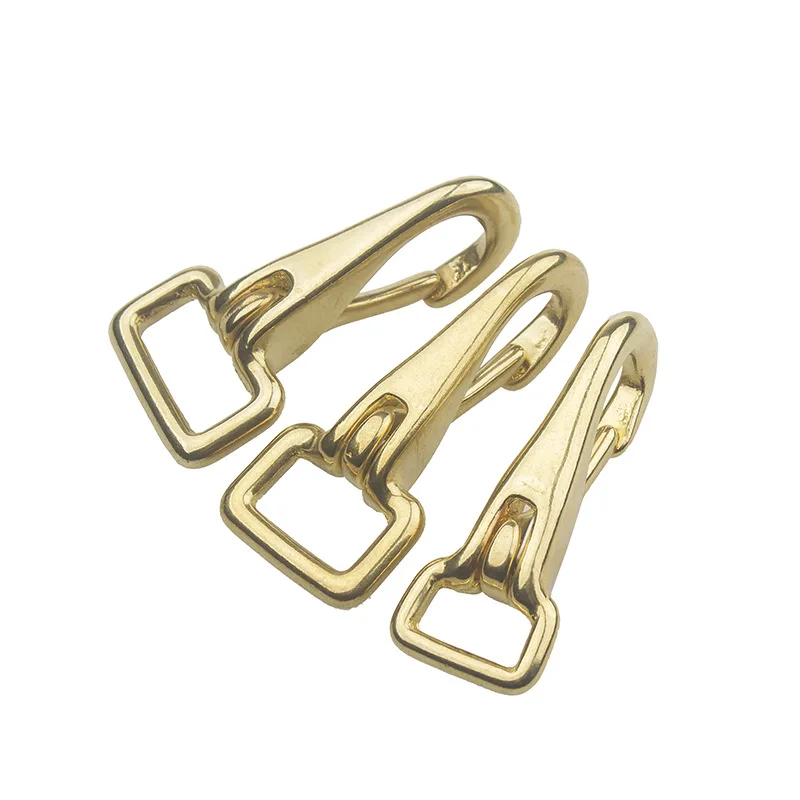 1pcs Solid Brass Bag Hook Lobster Clasps Straping buckle Shoulder Strap Swivel Snap Fastener Key Chain Ring Square Eye | Дом и сад