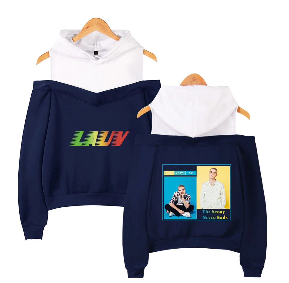 LAUV 2D женские толстовки, толстовка, сексуальный укороченный топ с открытыми плечами, harajuku, толстовка с капюшоном, толстовка с длинным рукавом, пуловер с буквенным принтом, Топ