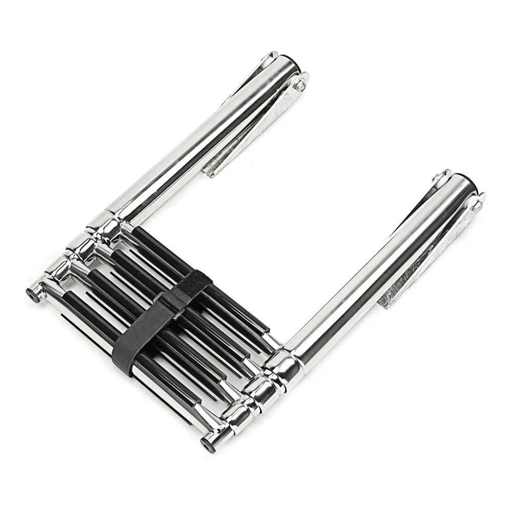 4 Steps Marine Boat Stainless Steel Telescoping Ladder Deck Outboard Swim Platform