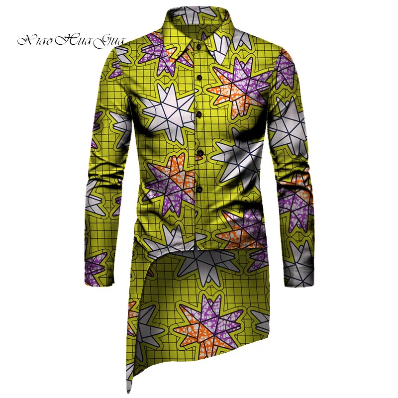 Африканская мужская одежда мужские топы с принтом африканская одежда Bazin Riche Африканский дизайн одежда Повседневная хлопок Мужская s топ рубашки WYN904 - Цвет: 2