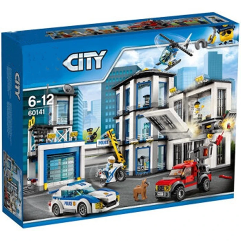 Детские строительные блоки для мальчиков, игрушки, городская полиция, серия 6-12, для мальчиков, горный полицейский офис, маленькие строительные блоки