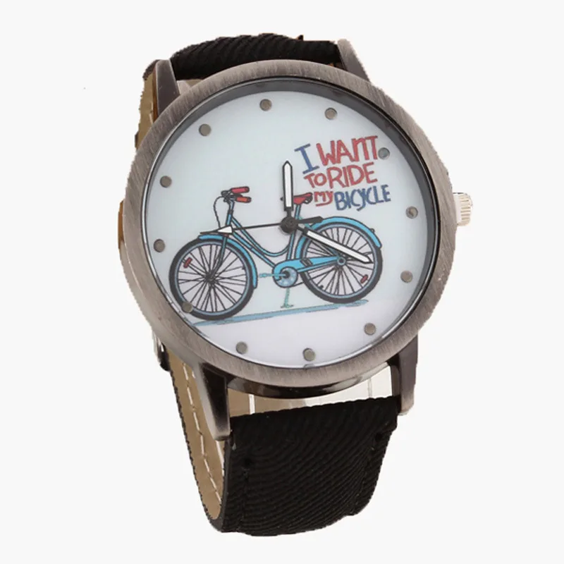 

AliExpress Bicycle Ride a Bike Students Casual Canvas Watch Strap Watch Denim Retro Watch