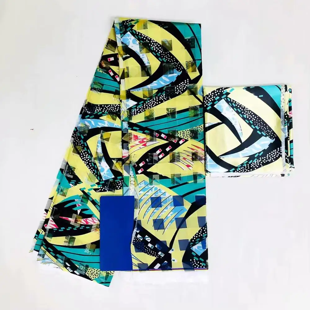 Фабричная Прямая ткань нигерийская Анкара атласная шелковая ткань Новая африканская восковая ткань высокого качества шелковая ткань для YBG01 - Цвет: 34