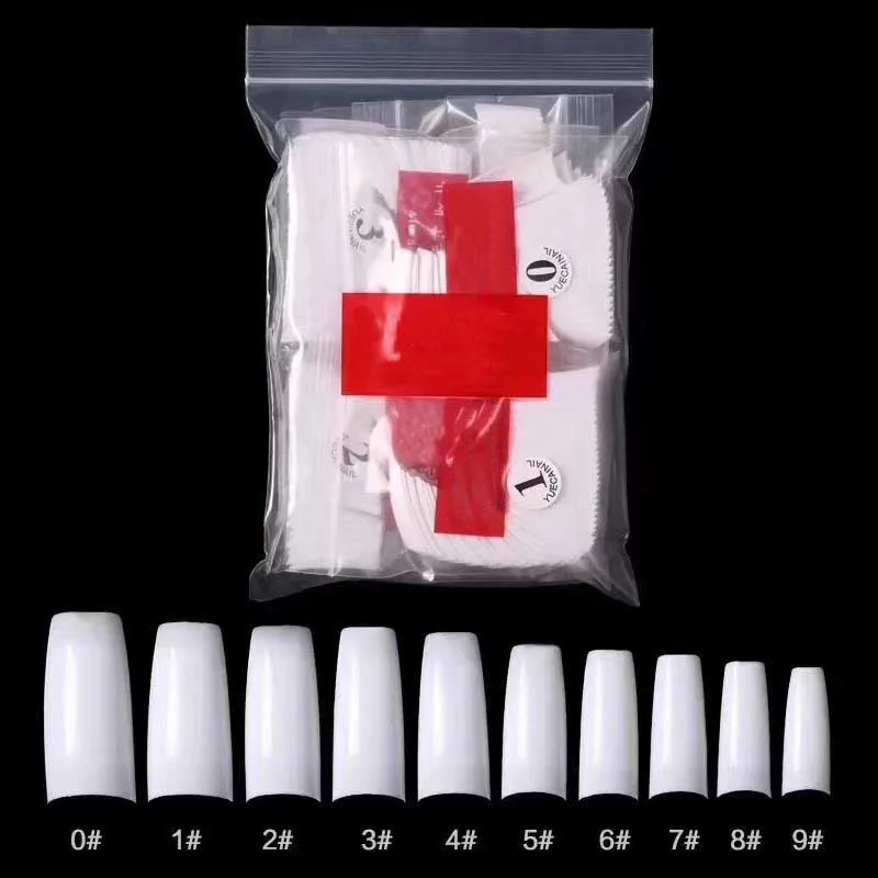 

500Pcs Clear White Natural French False Acrylic Nail Tips UV Gel Ultra Flexible - Size #0- #9 - Pack of 500 tips Fake Nail