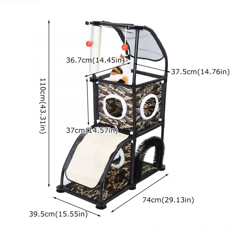 3 слоя кошачий домик котенок восхождение Когтеточка для кошек Pet играть спальный домик с камуфляжным принтом кошки котенок Когтеточка для кошек