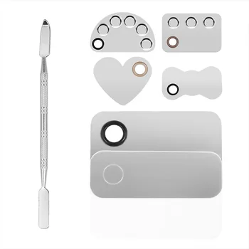 

Stainless Steel Watercolor Paint Palette Tray Mixing Rod Spatula Set For Nail Art Supply School Supplies Oil Painting Makeup