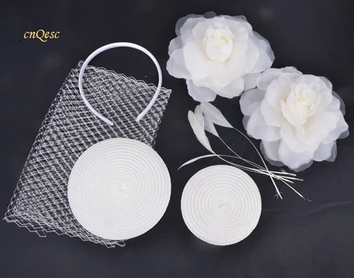 Слоновой кости DIY соломенная ПП чародей база шляпа Свадебный чародей вечерние шляпы для свадебных гонок - Цвет: IVORY