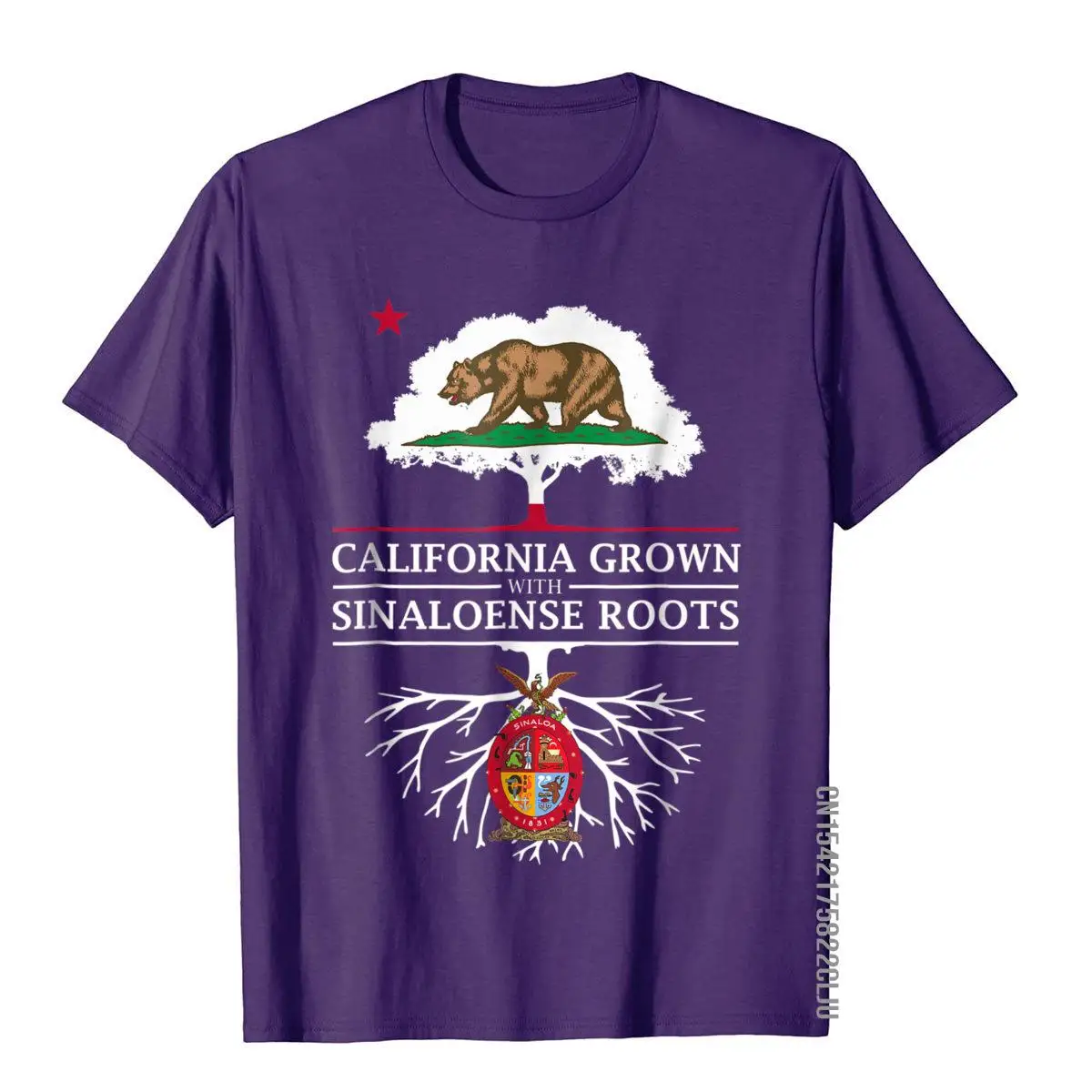 California Grown with Sinaloense Roots - Sinaloa T-Shirt__97A1235purple