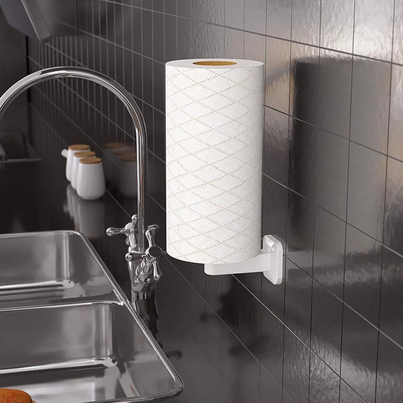 Держатель для бумажных полотенец-липкий ролик настенный держатель для бумажных полотенец диспенсер для кухни, ванной, туалета, под шкафом, гаражом, Laun