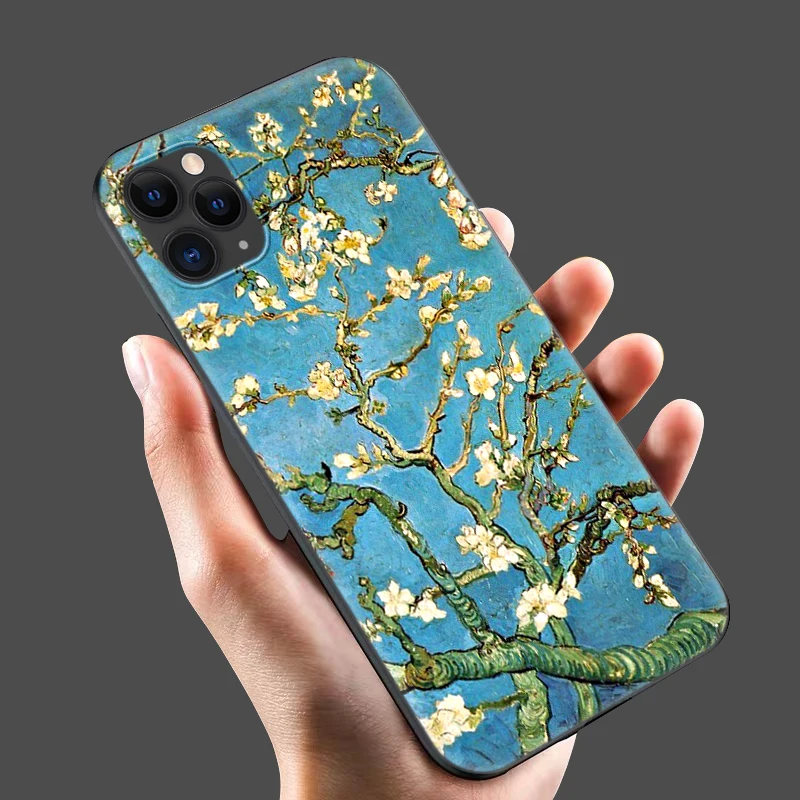 Черный ТПУ чехол для iphone 5 5s se 6 6s 7 8 plus x 10 силиконовый XR XS 11 pro MAX Звездная ночь Ван