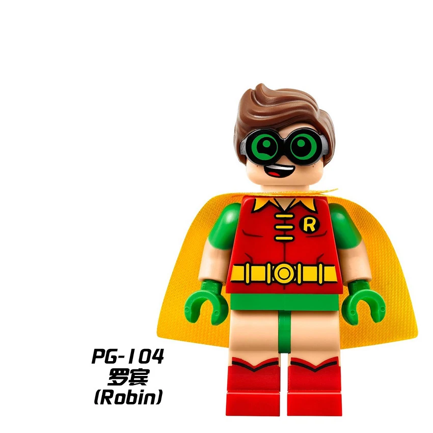 Для DC Джокер Харли Квинн Бэтмен Риддлер Бейн яд Пингвин супервиллианс пугало строительные блоки Фигурки игрушки для детей - Цвет: Красный