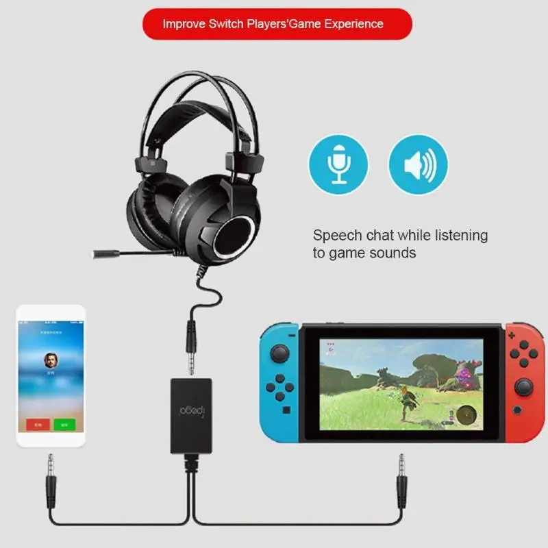 IPega PG-9176 аудио 2 в 1 конвертер, пригодный для N-Switch консоли для наушников для ND переключатель аудио разъем