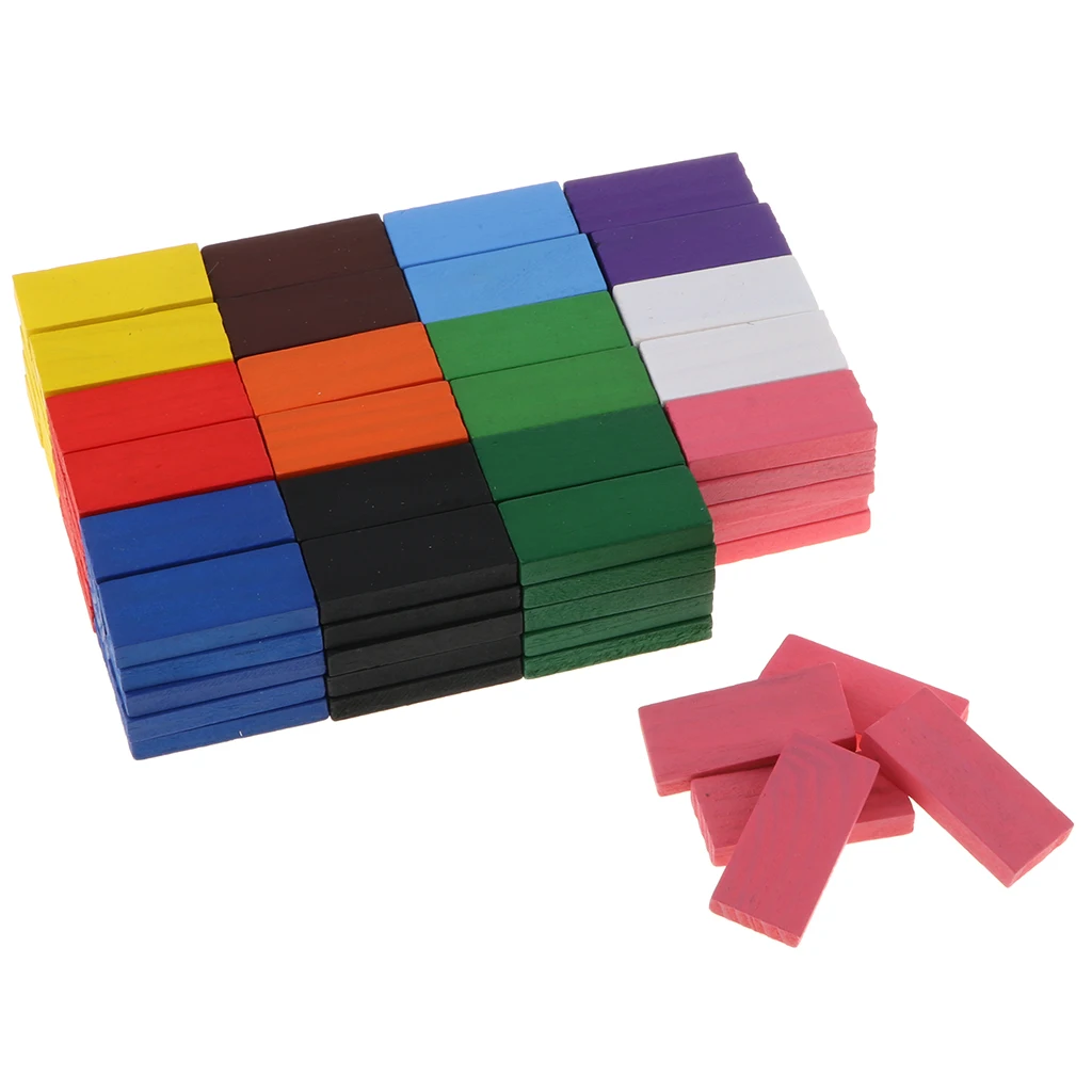 120pcs Wooden Dominos Block Set Educational Toy Domino Racing Game  12 color