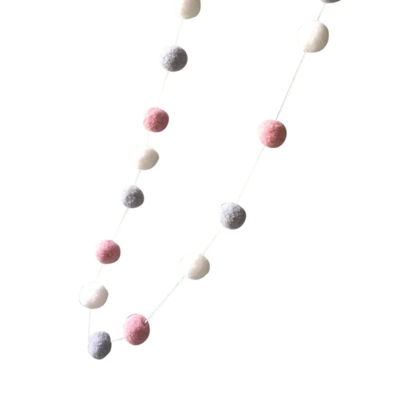 2 м войлочный шар украшение-Гирлянда для девочек комнатный Декор нордический шарик для волос подвесная подвеска с помпоном гирлянда для детской комнаты декор для детской комнаты