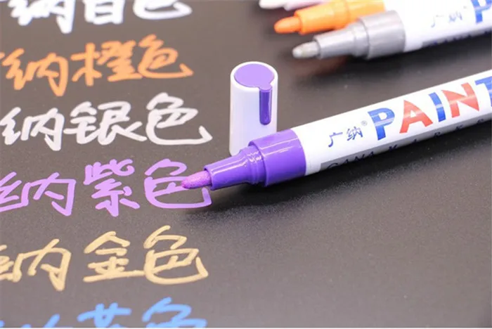 Purple marker 68pcs 68 шт. водостойкая Перманентная маслянистая Краска Маркер ручка автомобильные шины протектора CD металлическая маркировка деревянная школа искусства Graffti Канцтовары 12 цветов - Цвет: Purple marker 68pcs