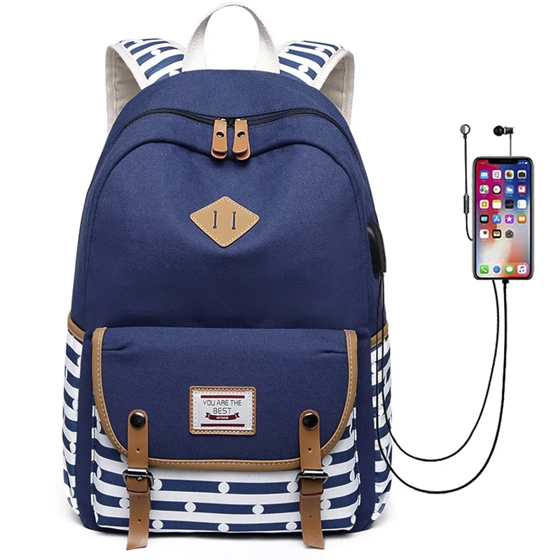 

Factory Teenage High Quality USB Charging Laptop Backpack Female School Bag Women Large Travel Backpacks for Girls Book Mochilas