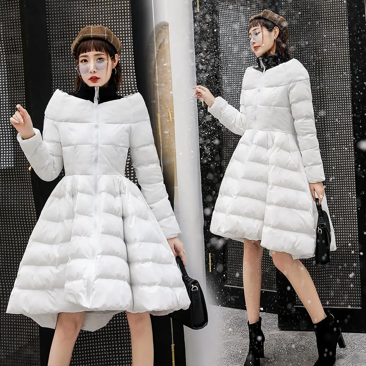 

Cotton-padded Clothes Women's Mid-length 2018 Winter New Style Korean-style Trend Hem Thick down Jacket Cotton-padded Clothes Cl