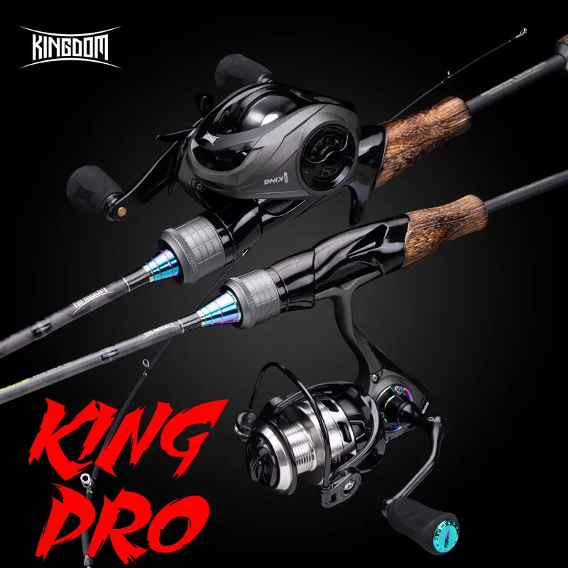 Kingdom Fishing Rod Combo Spinning/Casting Rod&Reel&Line Winter Fishing Accessories 1.8/2.1/2.4/2.7m Feeder Pole 3 Sections