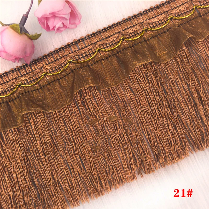 Braided Lace Trim for Curtain, DIY Tassel Fringe Trimming, Sewing Accessories, 10cm Width, 13 Meters/Lot, 5-099