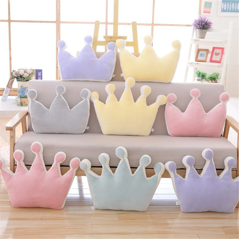 

2019 4Color Down Cotton Crown Pillow Cute Cartoon Shape Partial Head Soft Pillow For Home Decoration Comfortable Soft Pillow