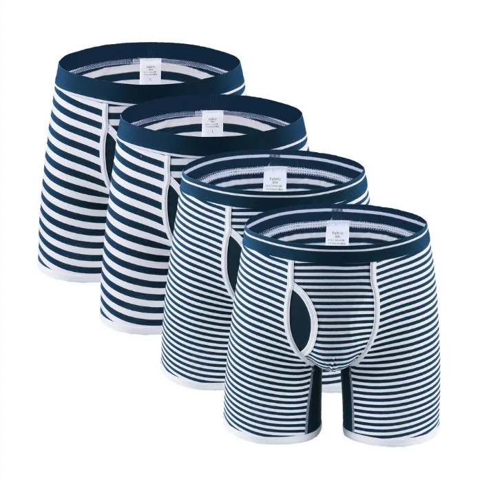 4Pcs 0710 Mix B21 4 шт./партия, высококачественные мужские трусы, мужское нижнее белье из хлопка, большие размеры, для мужчин, модные сексуальные мужские длинные трусы-боксеры - Цвет: 4Pcs 0710 Mix B21