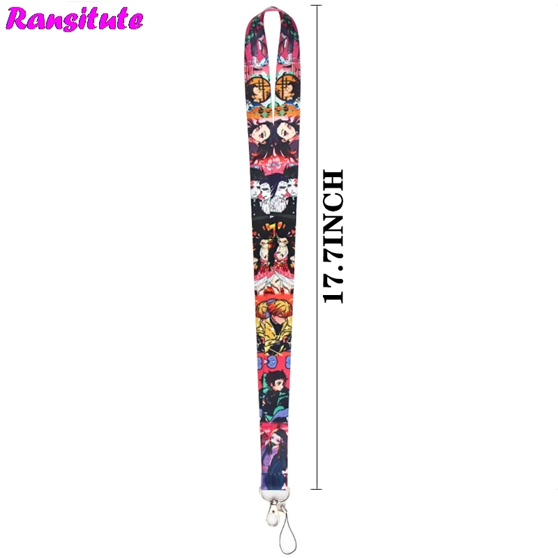 Ransitute Demon Slayer: Kimetsu no Yaiba lanyard Ключ ID карта телефон ремешок USB держатель Бейджа DIY шейный ремешок украшение для ремешка R725