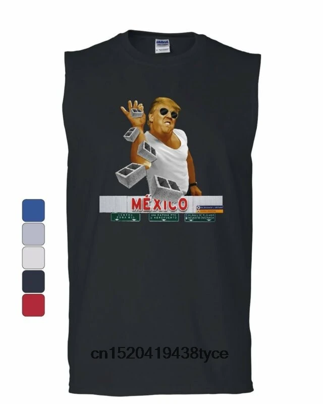 Hot sale men t shirt A Pinch of the Wall Muscle Shirt Trump Salt Bae Immigration Mexico Sleeveless tshirt women t-shirt |
