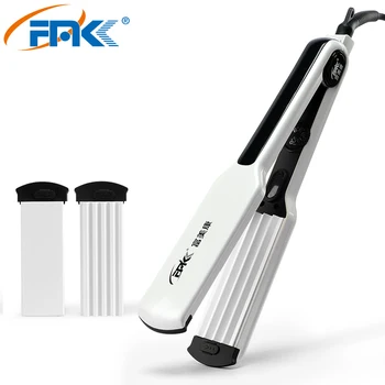

FMK 3 in 1 Flat Iron Hair Straightener and Weave Curling Iron Hair Curler Professional Hair Curling Iron Replace Styling Tools