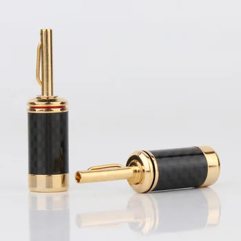 

4Pcs acrolink style Speaker Cable Banana Plug Gold Plated Carbon Fiber Terminal