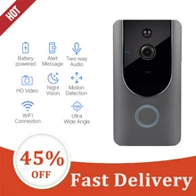 Visiophone intelligent wi fi 1080p HD, interphone vidéo intelligent, caméra visuelle pour téléphone portable, surveillance du réseau domestique sans fil, sonnette de porte
