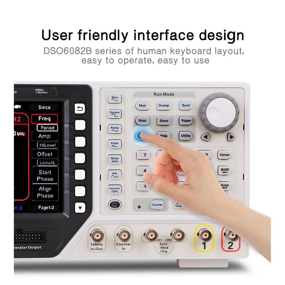 Hantek Arbitrary Function Waveform Generator HDG6082B 2 Channels 80MHz with 32 Types Automatic Measurement Functions