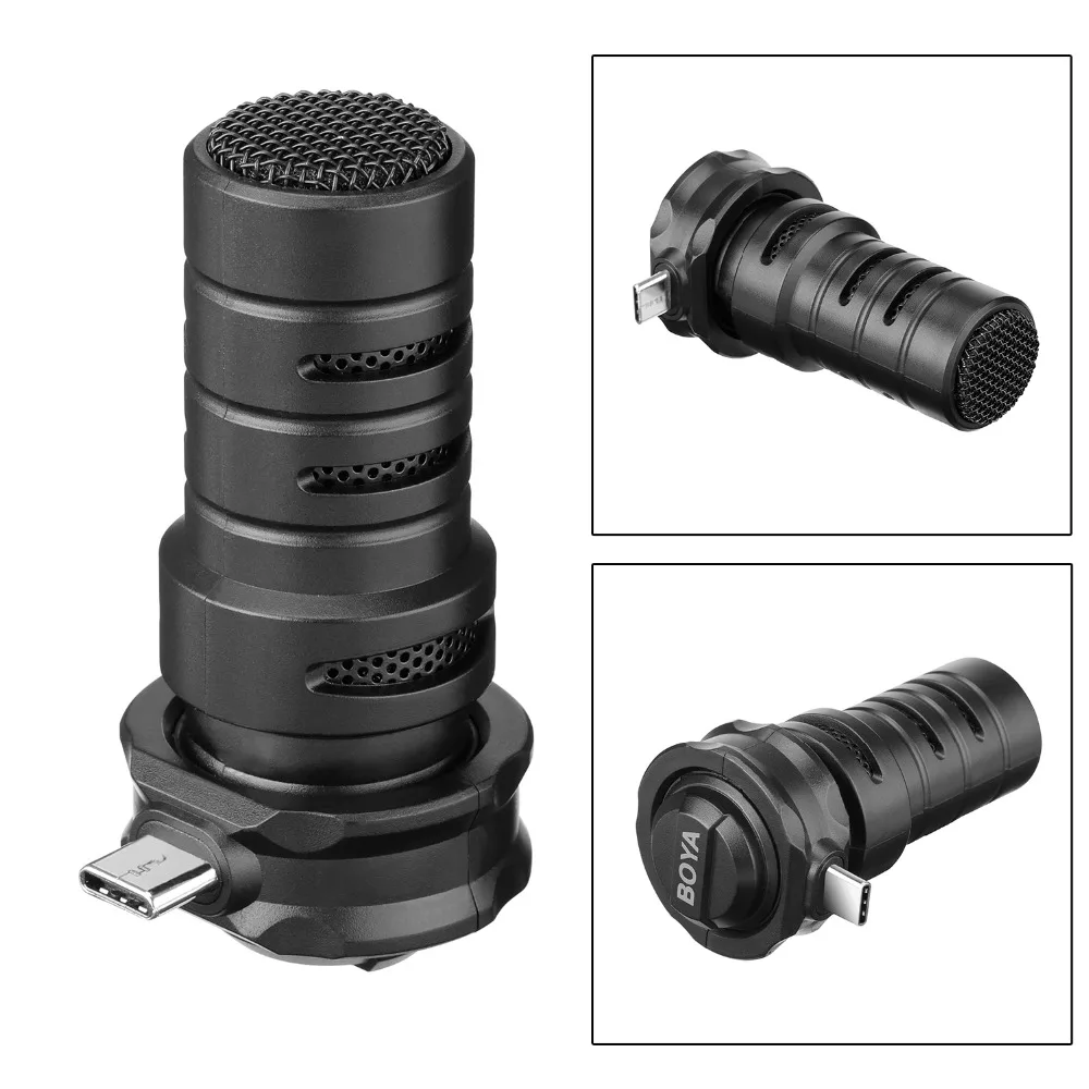 ⁦ميكرفون للهاتف BOYA BY-DM100 كورديون ستريو مع اتصال USB-C مناسب للموبايل⁩ - الصورة ⁦2⁩