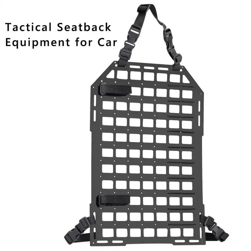 AIRSOFTPEAK Car Backseat Organizer Tactical Molle Panel Seat Back Protector Cover Nylon Vehicle Car Back Seat Cover Pocket Storage