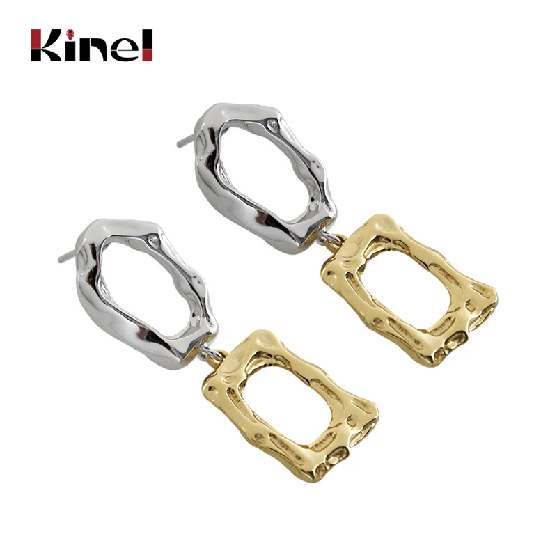 

Kinel 2020 New Earrings Korean S925 Sterling Silver Earrings Geometric Gold Silver Earrings INS Minimalist Silver 925 Jewelry