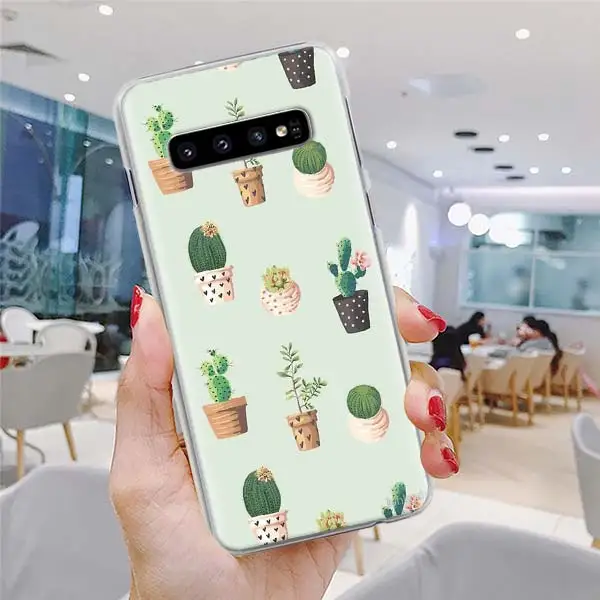 H11 Милый Кактус в горшке чехлы для телефонов samsung Galaxy S10e S10 Note 10 Plus S8 S9 Plus 9 8 S6 S7 Edge жесткий чехол - Цвет: H11