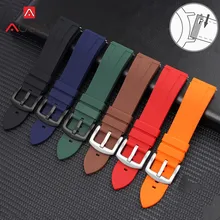 

Universal Silicone Strap 22mm Stainless Steel Buckle Quick Release Sport Waterproof Men Replacement Wrist Band Watch Accessories